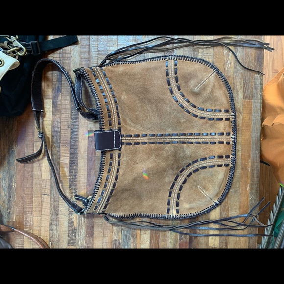 Rafe Suede and Leather bag with tassels - Large and Clean! - Picture 4 of 4